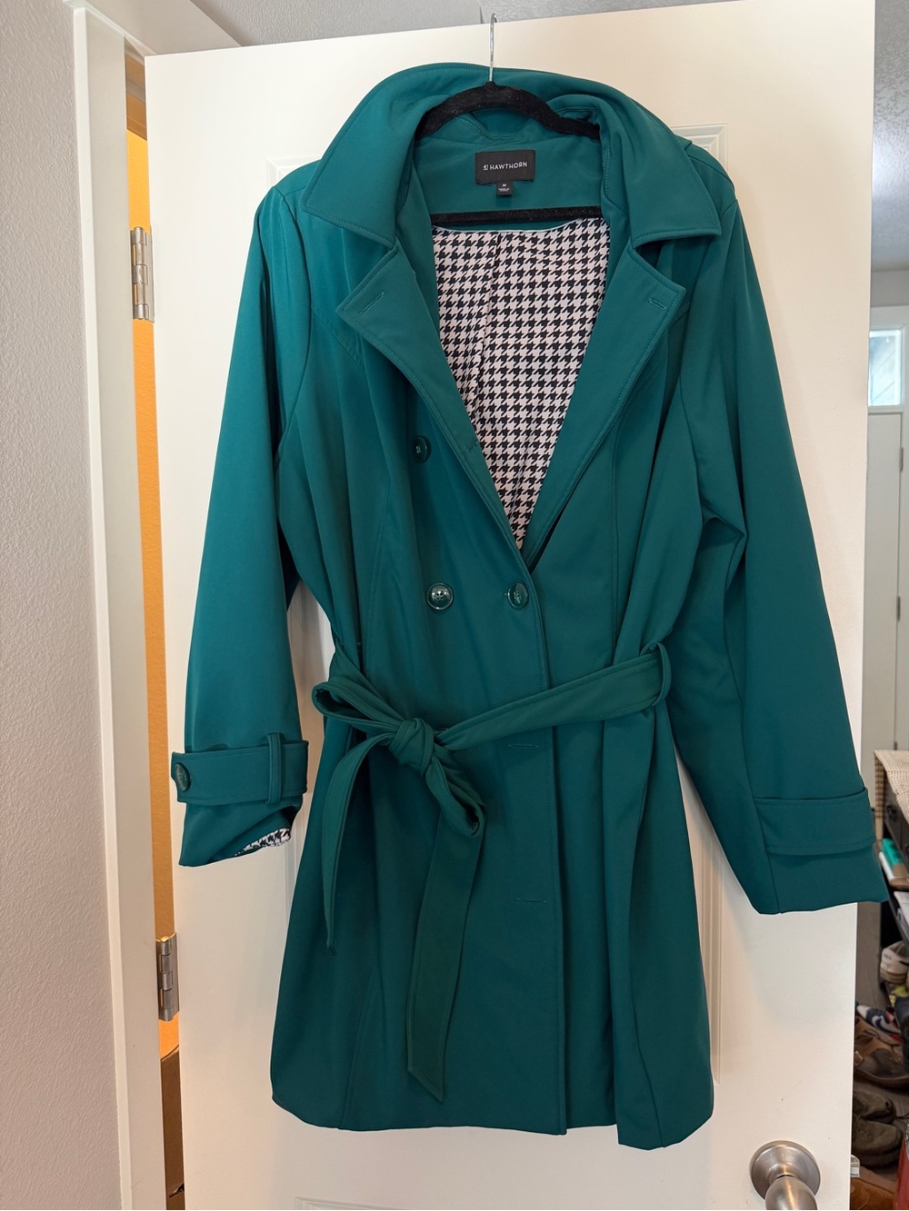 41 Hawthorn Teal Belted Trench Coat